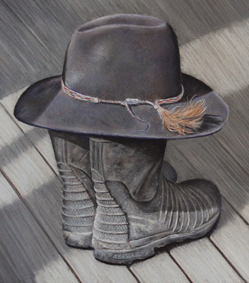 gumboot hat art print New Zealand